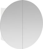 vidaXL Armoire de salle de bain avec miroir rond et LED 47x47x17,5 cm blanc