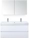 BES LED Maxx XL Badmeubelset 120 cm - Wit Hoogglans - Wastafel Just Enkel 2 Kraangaten met Spiegelkast