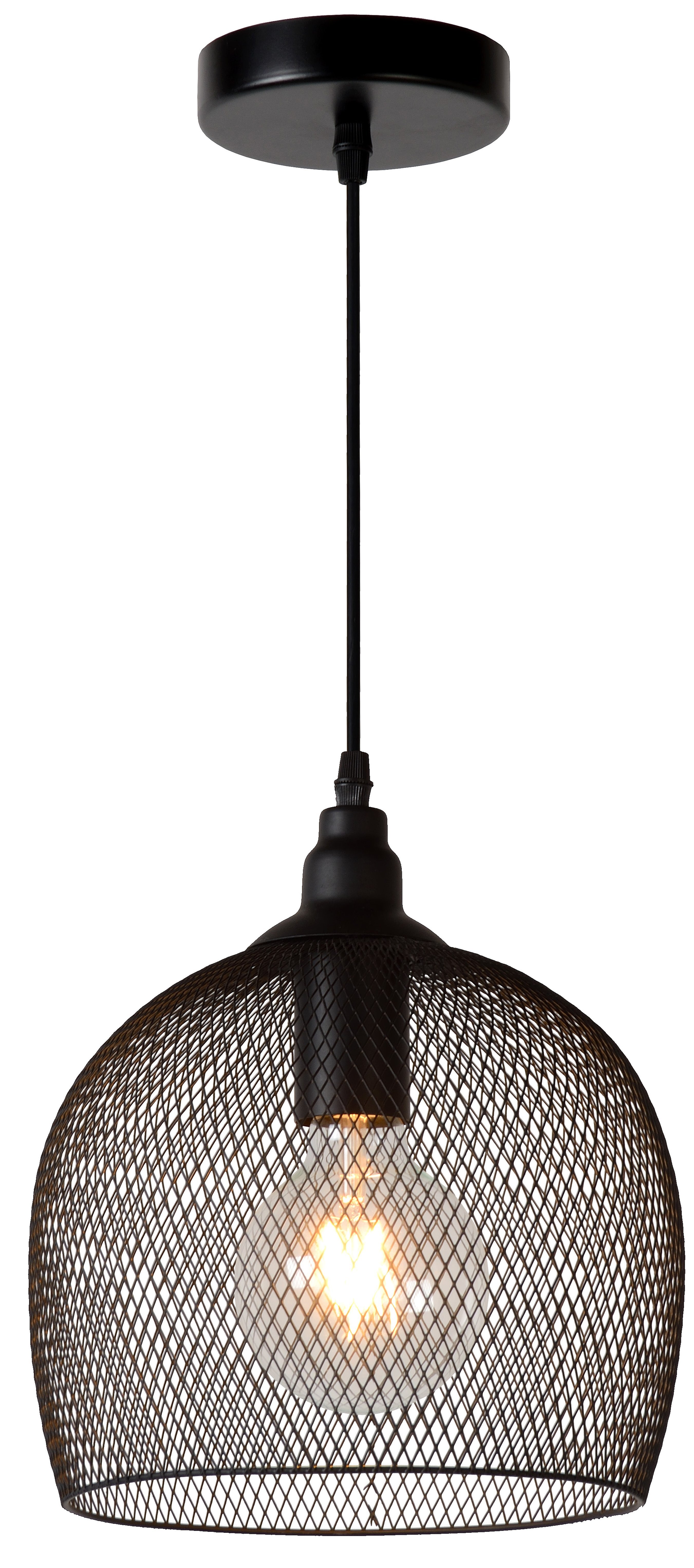 Lucide Mesh - Hanglamp - Ã˜22 cm - Zwart