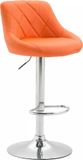 And OutdoorMatch Luxe Tabouret de bar Angelina - Oranje - Similicuir - Chrome