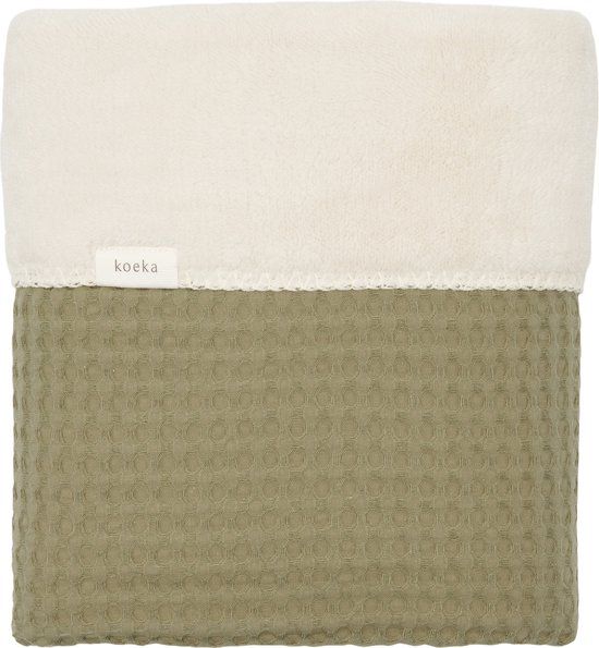 Koeka Oslo Wiegdeken - Wafel & Teddy - Groen - 75x100cm