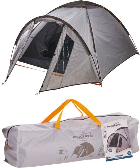 Redcliffs 3 Persoons Tent - Koepeltent - Waterdicht 3000 mm - Met Voorportaal - Lichtgewicht - Snel Op Te Zetten - Inclusief Opbergtas