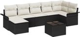 vidaXL Tuinbank Set 7-zits Zwart Polyrattan