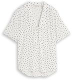 Tom Tailor - Blouse met stippenpatroon - Maat 38 - white small dot design