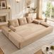 STILVORA Slaapbank 232 x 98 x 80 cm - 3-Zits Uitklapbare Bank Met Bekerhouder En Zijvakken - Cordstof Khaki