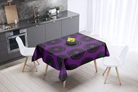 Bonamaison Tafelkleed, Anti-Mold, Sneldrogend, Waterdicht, 100% Polyester Tafellaken, Paars, zwart, 140 x 140 Cm