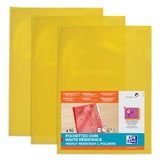 OXFORD 100 stuks hoekhoezen, hoge sterkte, A4, pvc, glad, dikte 15/100, geel