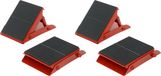 Carpoint Jeu de cales de roue - 4x - rouge/noir - métal - 13 x 14 cm - pour remorques/caravanes
