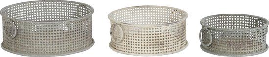 DKD Home Decor Basket spelset - 43 x 42 x 17 cm - Metaal, Aluminium - Vintage