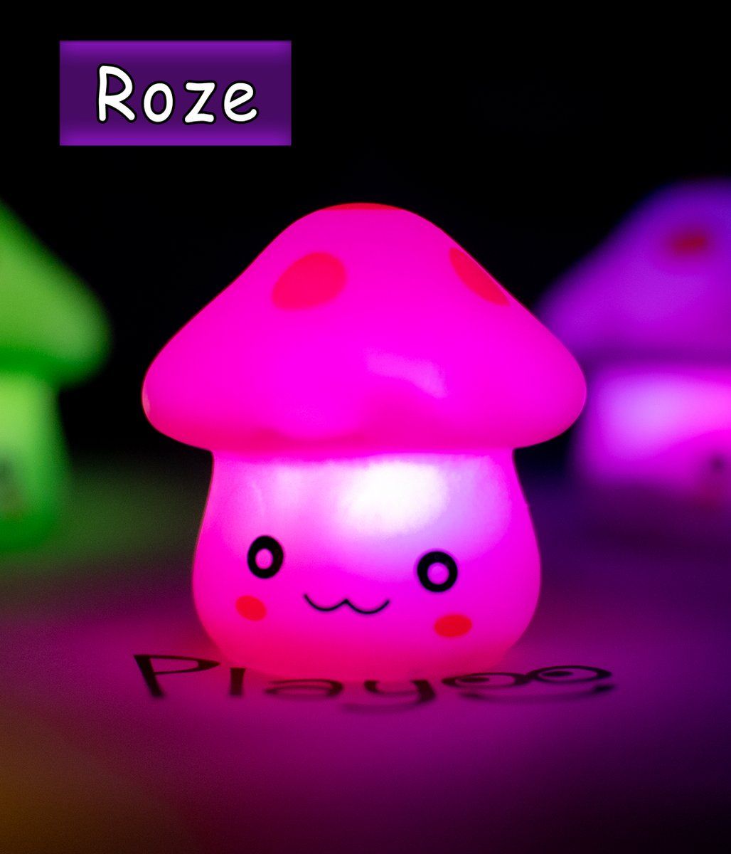 Playoo Schattig Paddenstoel Nachtlampje - Roze | Plastic | EAN: 8720938053009