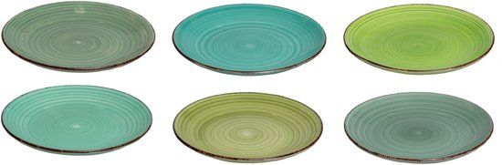 Cookinglife Ontbijtborden / Dessertborden Delice Groen ø 19 cm – Set van 6