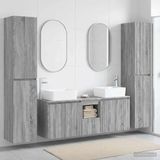 Maison Exclusive Ensemble de 5 meubles de salle de bain, style exclusif, gris Sonoma, dimensions : 33 x 34,5 x 160 cm