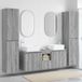 Maison Exclusive Ensemble de 5 meubles de salle de bain, style exclusif, gris Sonoma, dimensions : 33 x 34,5 x 160 cm