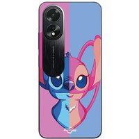 Maniacase Etui Oppo A38 STITCH AND ANGEL BLUE AND PINK