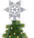 Decoris Kaemingk B.V. Kerstster Kerstboom Piek Open Zilver Glitter Kunststof H19 cm