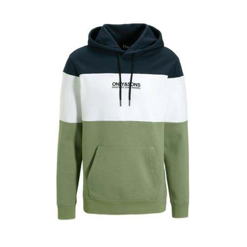 ONLY & SONS ONLY & SONS hoodie ONSBAS met logo donkerblauw