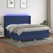 Maison Exclusive - Lit boxspring avec matelas et éclairage LED, bleu, 180x200 cm, textile