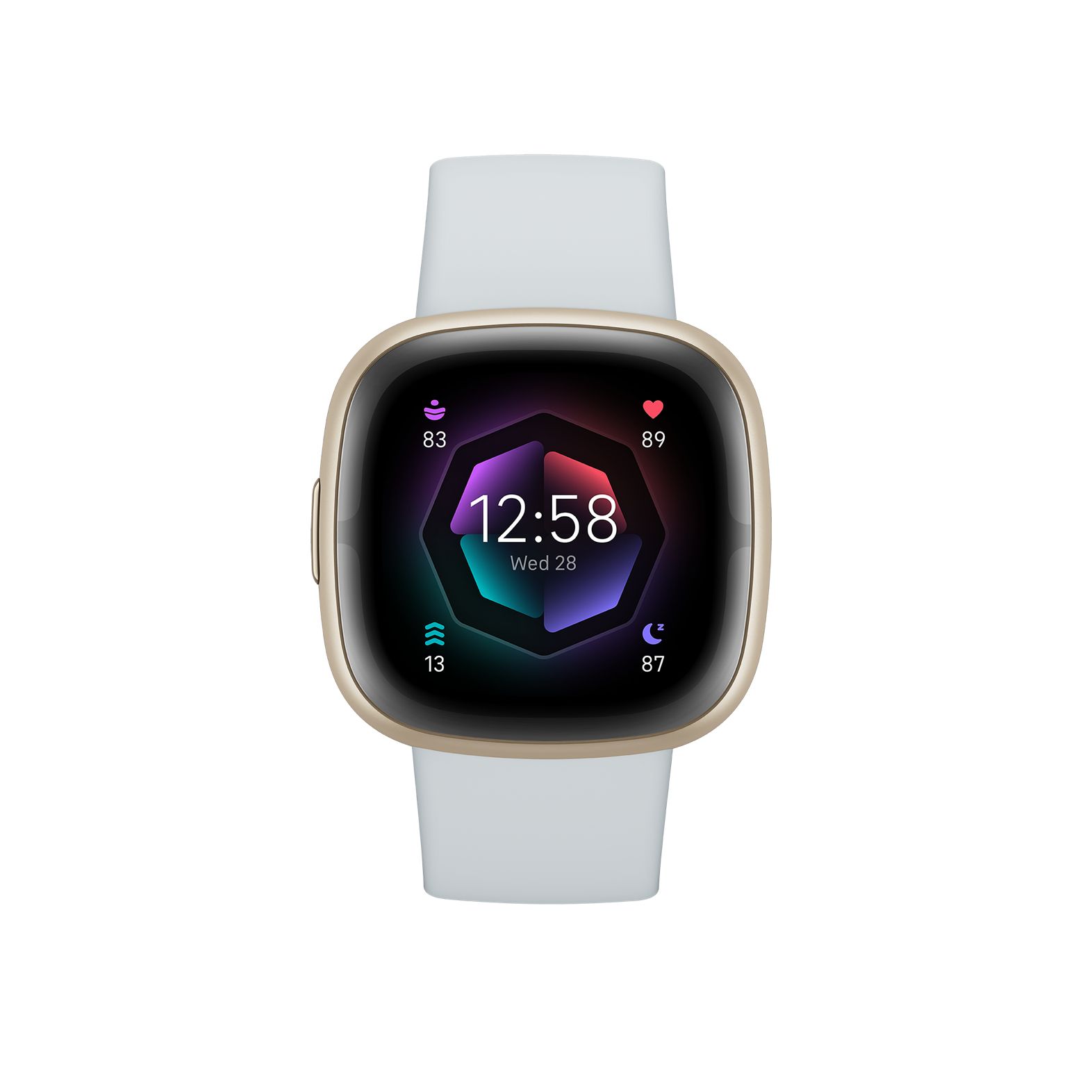 Fitbit Sense 2 Smartwatch - Goud - Wit - GPS - Unisex