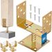 KOTARBAU® 2 st Paalhouder, Paalvoet, Verzinkt Staal, 0-160 mm, Goud