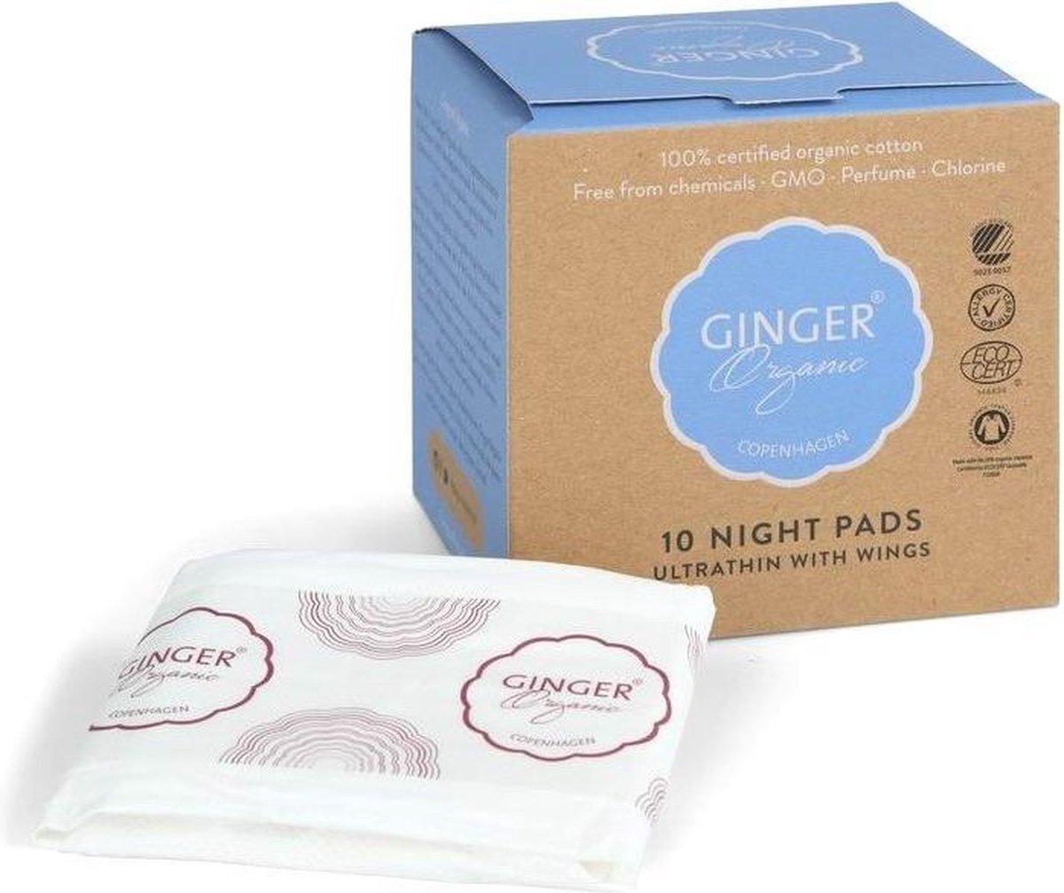 Ginger Organic Maandverband Ultradun Night