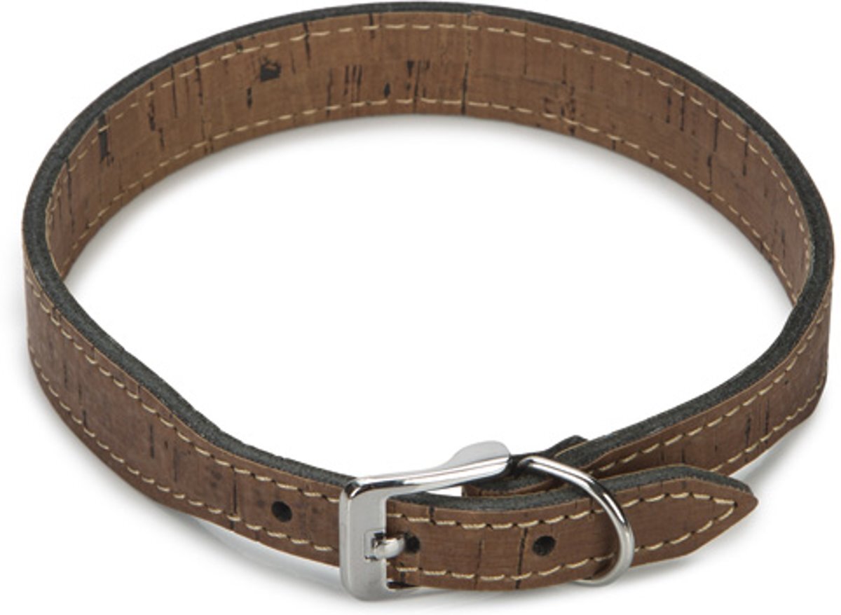 Beeztees Cork - Hondenhalsband - Leer - Bruin - 45 cm x 20 mm