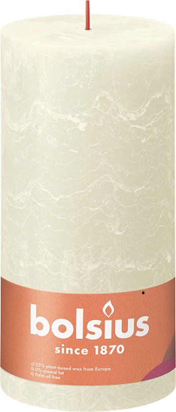 Bolsius Rustiek Stompkaarsen - 4 stuks - Ivoor - 125 uur - Eco Shine Soft Pearl