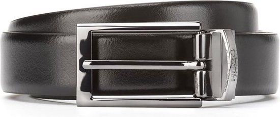 HUGO BOSS Elvio leren heren riem - zwart - Maat 90