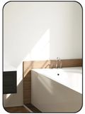 Miroir de salle de bain - Miroir mural - Film de protection anti-éclats - Cadre en métal - 50 x 70 cm - Noir