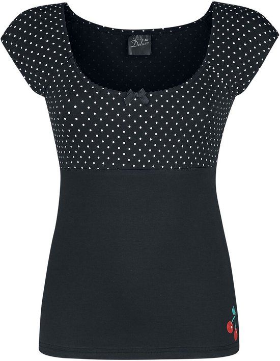 Pussy Deluxe Mini Dots Evie Dames T-shirt - zwart - XL