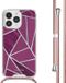 iMoshion Hoesje iPhone 14 Pro - Bordeaux Graphic - Back Cover met Koord