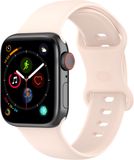 By Qubix Qubix - Geschikt voor Apple Watch bandje - Siliconen sportbandje - Zandroze - Maat: M/L - Geschikt voor Apple Watch 44mm / 45mm / 46mm / 49mm (Ultra 1,2 en 3)