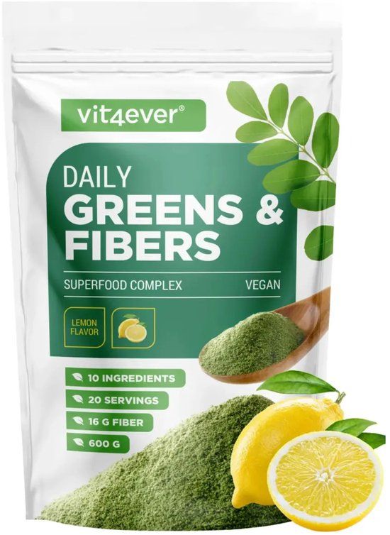 Vit4ever Daily Greens & Fibers - 600 g - Citroen