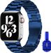 By Qubix Qubix Stalen Schakel Band Donkerblauw - Geschikt voor Apple Watch 44mm, 45mm, 46mm, 49mm