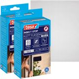 tesa INSECT STOP H&L Fly Screen Premium for Windows - hor met klittenband, verwijderbaar zonder resten, antraciet - 2x 130 x 150 cm
