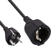InLine CEE 7/7 (recht) - CEE 7/3 (recht) stroom verlengkabel | 3x 1,50mm | zwart | 20 meter