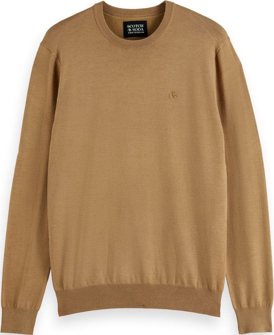 Scotch & Soda CORE - VISCOSE PULLOVER CREWNECK Heren Trui - Light Camel - Maat M