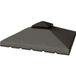 Toiture de remplacement pour tonnelle 3x3m, hydrofuge, double toiture avec trous de drainage, gris clair
