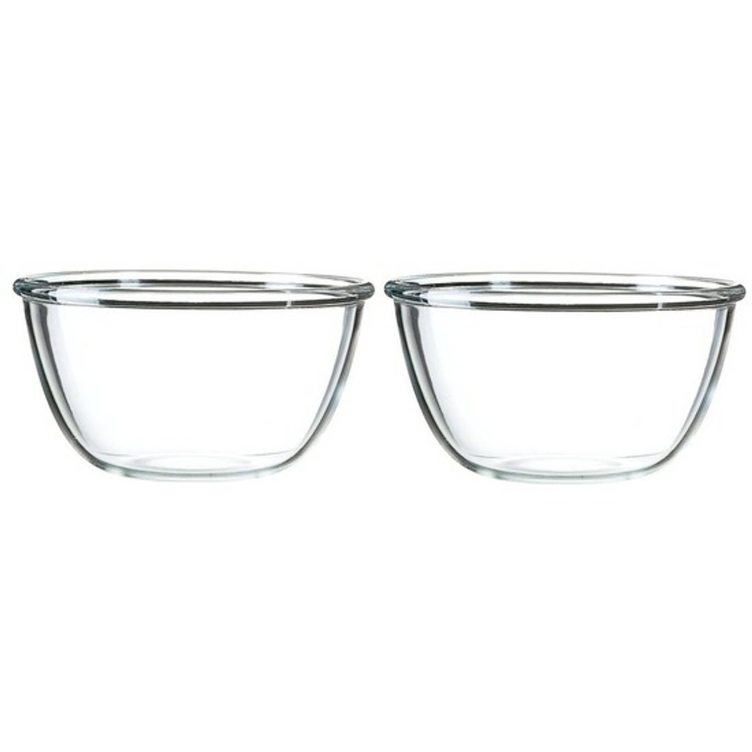 LUMINARC 2x Salade schalen/slakommen van glas 24 cm - Schalen en kommen - Keuken accessoires