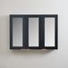 Hudson Reed Moderne Spiegelkast Hoekmontage 90cm x 65cm - Zwartgrijs | Profielgrepen in Satjin Goud | Cluo