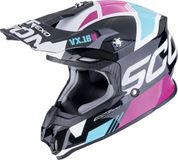 Scorpion VX-16 Evo Air Analog Zwart Roze Crosshelm - Helm