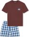 SCHIESSER Shortama Jongens Pyjamas Katoen Korte Mouw Logo Havanna Maat 140