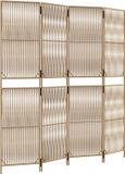 vidaXL Kamerscherm 4 panelen poly rattan beige