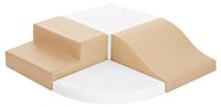 Blocs d'escalade en mousse - Cuir polyuréthane - 4 pièces - Jouets d'escalade pour tout-petits - Blanc-café