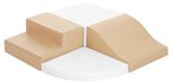 Blocs d'escalade en mousse - Cuir polyuréthane - 4 pièces - Jouets d'escalade pour tout-petits - Blanc-café