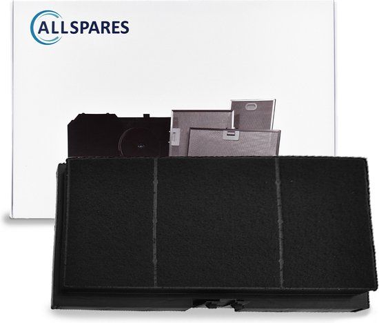 AllSpares Koolstoffilter voor afzuigkappen geschikt voor o.a. Bosch DSZ4551 / Siemens LZ45510 / Neff Z54TC01X0 (300x195x24mm)