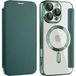 Techsuit Coque MagSafe pour Samsung Galaxy A18 5G A186 / A18 4G A185 / F17 / M17 / A17 4G A175, SmartMag Book, Vert