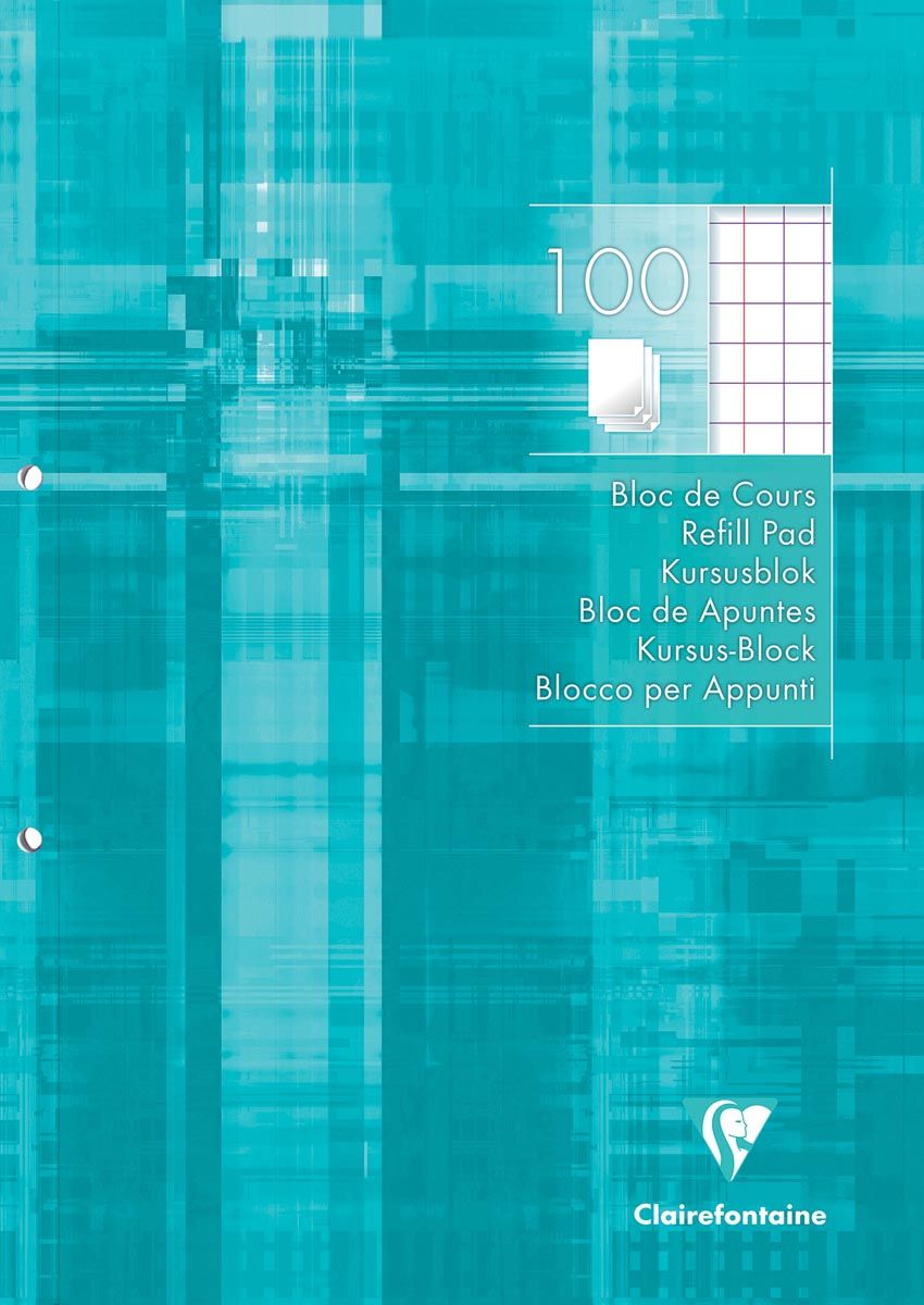 Clairefontaine cursusblok geruit 10 mm met kantlijn