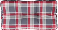 vidaXL Palletkussen 70x40x12 cm stof ruitpatroon rood