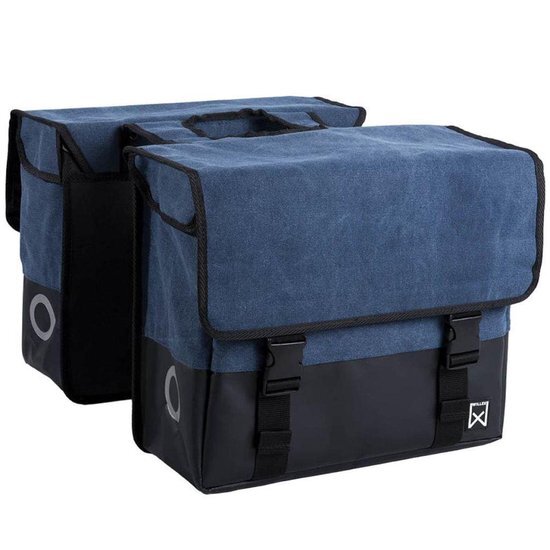 WILLEX Dubbele Canvas Plus Tas 40 L Blauw/Matzwart