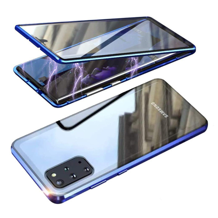 Stuff Certified Samsung Galaxy S20 Ultra Magnetisch 360° Hoesje met Tempered Glass - Full Body Cover Hoesje + Screenprotector Blauw